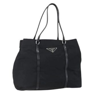 Prada Pre-owned Tote Bags, female, Black, Size: ONE SIZE Pre-owned Nylon Tote Bag