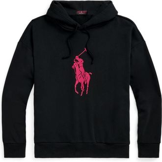 Polo Ralph Lauren Big Pony-print hoodie - men - Recycled Polyester/Cotton - L - Black
