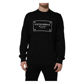Dolce & Gabbana Gorgeous Crew Neck Jumper - male - Dolce & Gabbana - Round-neck Knitwear - Black - 4XL - Knitwear