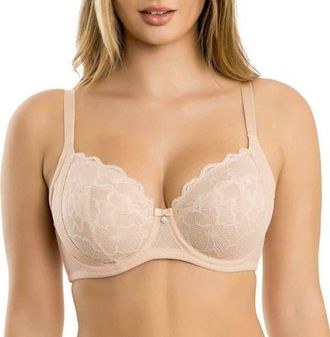 Affinitas Luxlacy Full Coverage Sweetheart Unlined Wire Bra in Desert Flower at Nordstrom, Size 40Ddd