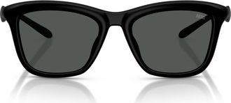 Diesel DL3008U 53mm Square Sunglasses in Black Matte /Dark Grey at Nordstrom