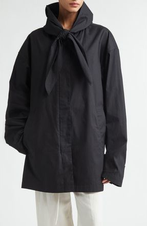 Toteme Technical Cotton Scarf Jacket in Black at Nordstrom, Size 00 Us