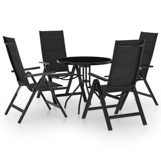 vidaXL Conjunto De 5 Pcs Black Bistro Y Anthracite