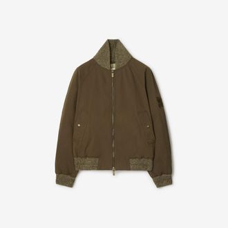 Burberry Gabardine Bomber Jacket, Size: XXL
