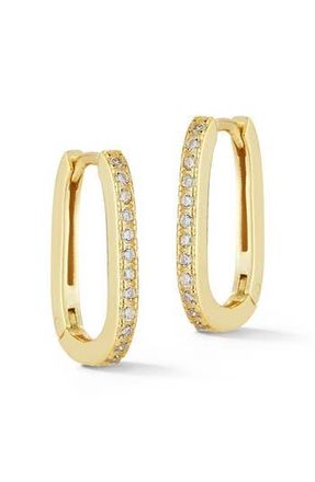 Glaze Jewelry Cubic Zirconia Oval Huggie Hoop Earrings in Gold at Nordstrom Rack