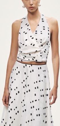 Nocturne Printed Halter Blouse in Multi-Colored at Nordstrom, Size X-Small Eu