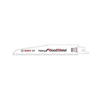 Bosch Lama per Sega Sciabola Bosch S 610 VF Pesante per Legno e Metallo, Sezione Curva Destra, Lunghezza Totale 150 mm, Denti Variabili Speciali BIM
