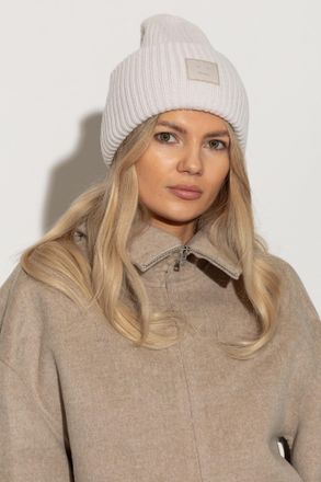 Acne Studios Wool Beanie With Logo, Unisex, Grey