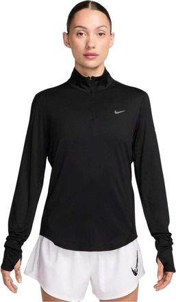 Nike Swift hardloopshirt met kwartrits voor dames (Zwart)