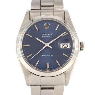 Rolex Pre-owned Oysterdate Stainless Steel Manual Wind (Model 6694) - Dames - Vintage Horloges - Blauw - ONE Size - Vintage