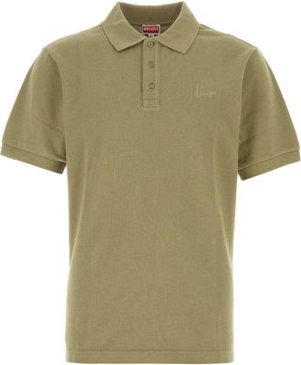 Kenzo Signature Geborduurde Slim Polo - Heren - Polos - Groen - S - Katoen - Tops