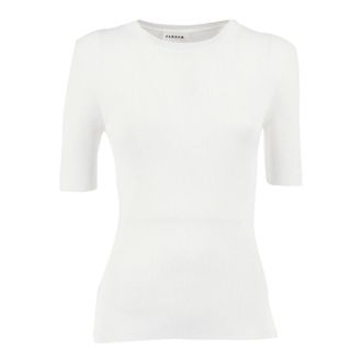 P.A.R.O.S.H. Round-neck Knitwear, female, White, Size: XS Maglia M/C
