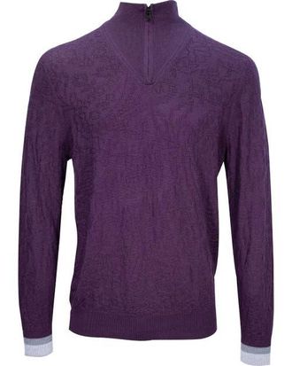 Lords of Harlech Quinn Quarter Zip Merino Wool Sweater in Plum at Nordstrom, Size Xx-Large