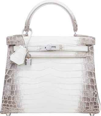 Herm&egrave;s Herm&egrave;s Kelly 25cm Sellier Niloticus Crocodile Himalaya White Gold Diamond Hardware