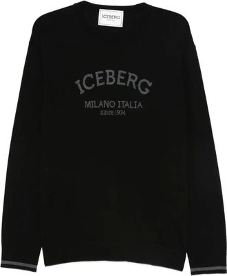 Iceberg Maglione in lana con logo - Nero