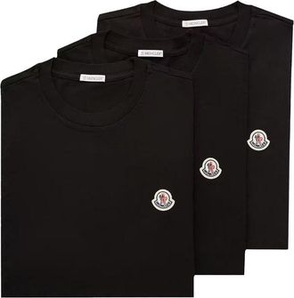 Moncler 3 PACK COTTON T SHIRTS Size: M, colour: BLACK