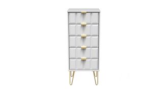 Welcome Furniture Hanover Ready Assembled 5 Drawer Tallboy in White Matt - Welcome Furniture | TJ Hughes