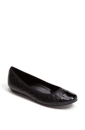 Vaneli Serene Flat in Black Nappa/Black Patent at Nordstrom Rack, Size 7