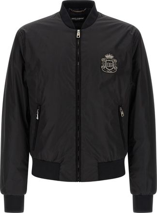 Dolce & Gabbana Black Logo Bomber Jacket