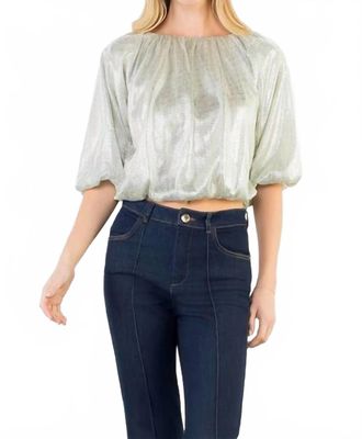 THML Clothing Dorthy Sequin Top In Silver