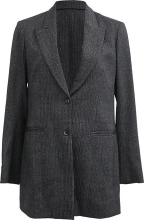 The Row Pinstripe Blazer in Grey Wool