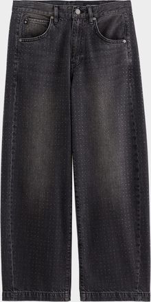 AG - Adriano Goldschmied Hattie Embellished High-Rise Barrel Jeans