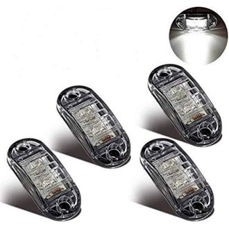 OEM Luces De Posici&oacute;n Laterales Led Para Remolques, Camiones, Caravanas Y Autobuses De 12v Y 24v (4 Unidades Blancas) - Crezuo