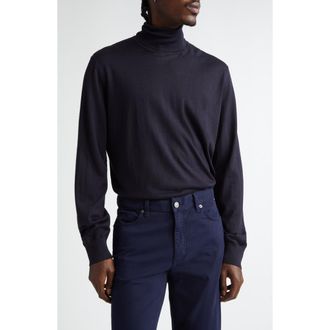 Ermenegildo Zegna Casheta Cashmere & Silk Turtleneck Sweater in Navy at Nordstrom, Size 42 Us