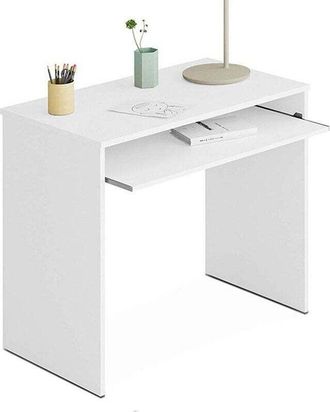 HOGAR 24 Hogar24 - Scrivania per cameretta bambini I-Joy, in melamina, rosa o bianco, 90 cm