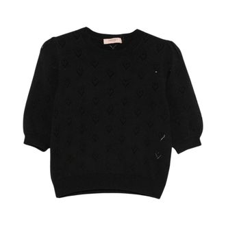 Twinset Jersey de cuello redondo - Knitwear - Mujer - Negro - XS