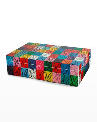 Hunt Slonem Rabbit Rabbit Lacquer Box