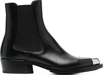 Alexander McQueen Black Black Leather Ankle Boots
