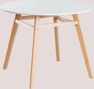 Sklum Sklum - Tavolo da pranzo rotondo in mdf e legno di faggio Scand Nordic