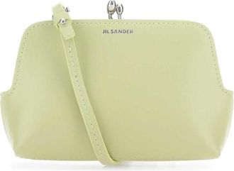 Jil Sander Pastel Green Leather Micro Goji Crossbody Bag