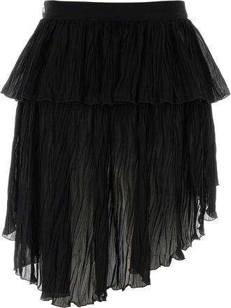 Blumarine Womens Black Crepe Mini Skirt Exterior: Viscose Gonne