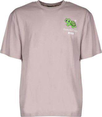 Msgm Fantastisch Groen Schildpad T-shirt - Heren - T-shirts - Beige - L - Katoen - Tops