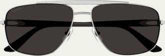 Cartier Mens C-Logo Aviator Sunglasses
