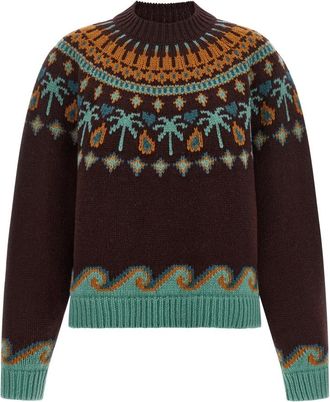 Alanui Sweet Winter Knit - Dames - Ronde hals truien - Bruin - S - Wol - Truien & Vesten