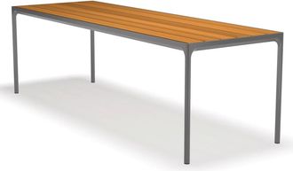 Houe FOUR Outdoor Tisch, 270 x 90 cm, Bambus / dunkelgrau