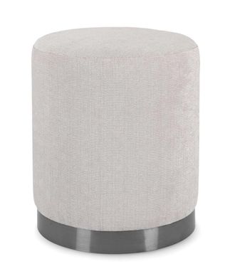 Konte Design Pouf de tela gris claro con aro de metal
