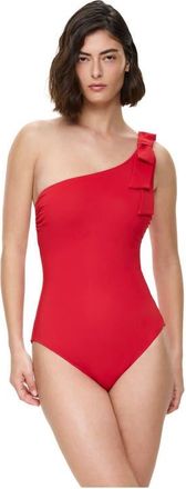 Gottex Modern Muse One Shoulder One Piece in Red at Nordstrom, Size 16