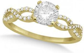 Allurez Twisted Infinity Round Lab Grown Diamond Engagement Ring 14k Yellow Gold (0.50ct)