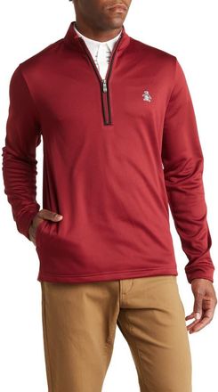 Original Penguin Long Sleeve Half-Zip Fleece Pullover in Cordovan at Nordstrom Rack, Size X-Large