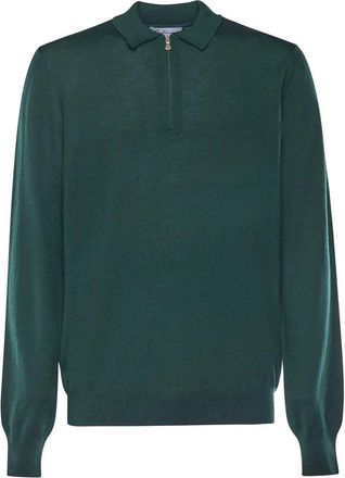 Giuliano Galiano Wool Sweater With Polo Collar