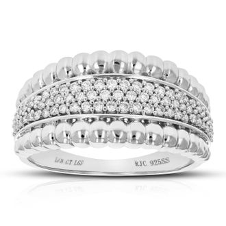 Vir Jewels 1/3 cttw Lab Grown Diamond Wedding Band in Sterling Silver For Women