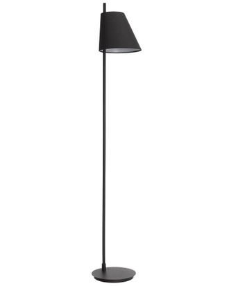 Eglo Eglo Estaziona 1 Light Floor Lamp With Black Finish & Black Fabric Shade