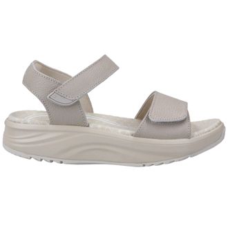 Joya Flores Full Grain Leather Womens Hook and Loop Sandals - Light Beige - Size:UK 6.5