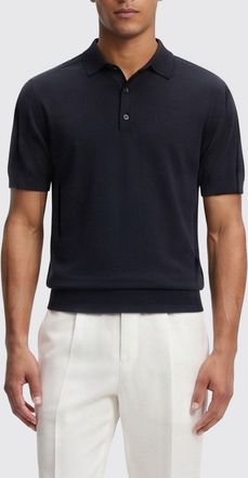 HUGO BOSS Polo in maglia di lana vergine