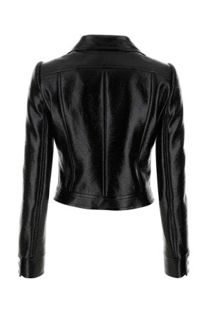 Courr&egrave;ges Womens Black Vinyl Blazer Giacche E Gilet Jacket