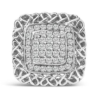 House of Brilliance Sterling Silver 1.0 Cttw Diamond Celtic Knot Cocktail Ring at Nordstrom